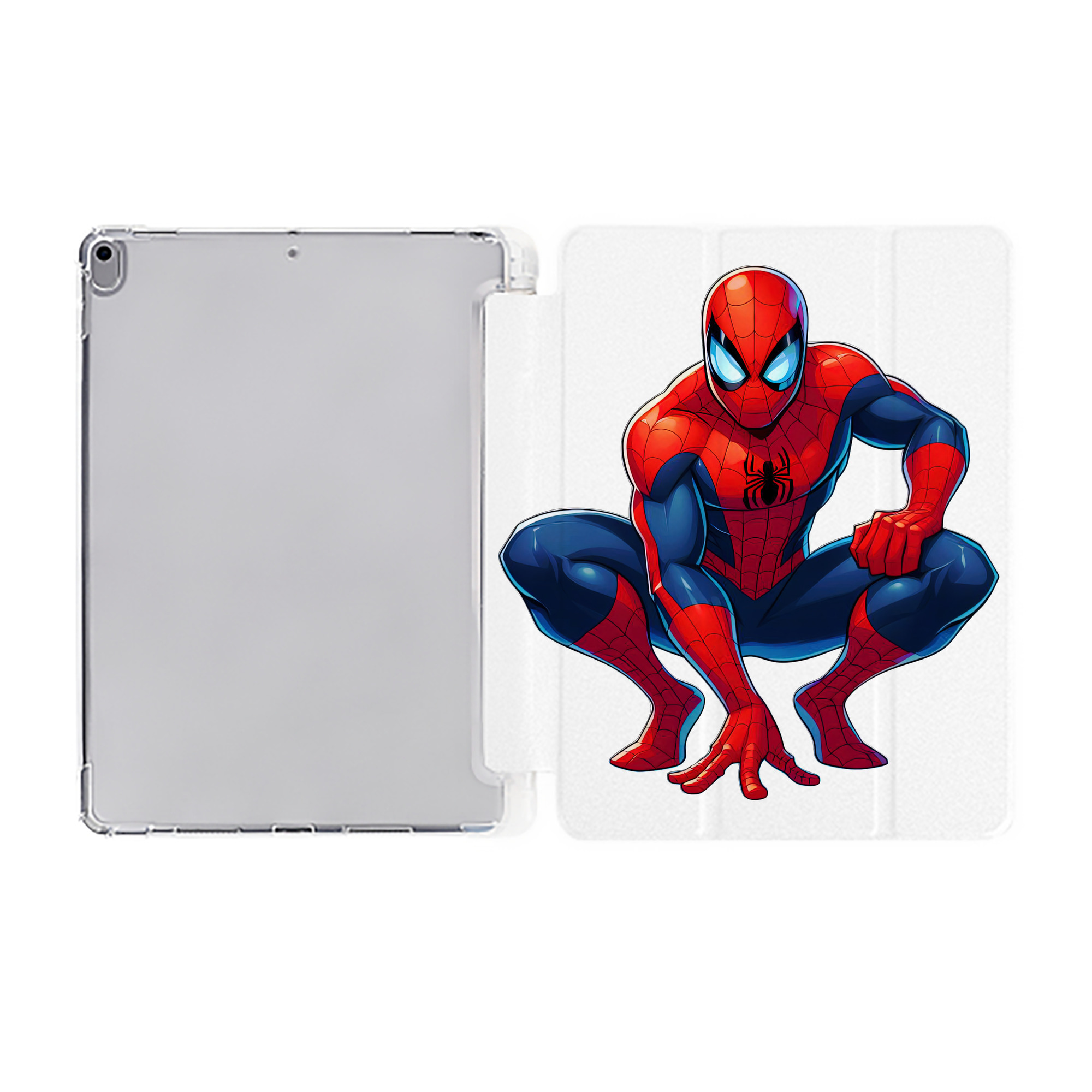 （画像用） Spider Man スパイダーマン IPad ケース ペン収納付き 三つ折りスタンド PUレザー×シリコン 対応機種9.5/10.5/10.9インチ